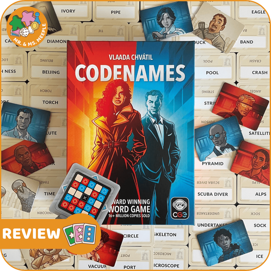 Review - Codenames (Mr. & Ms. Meeple) | Codenames