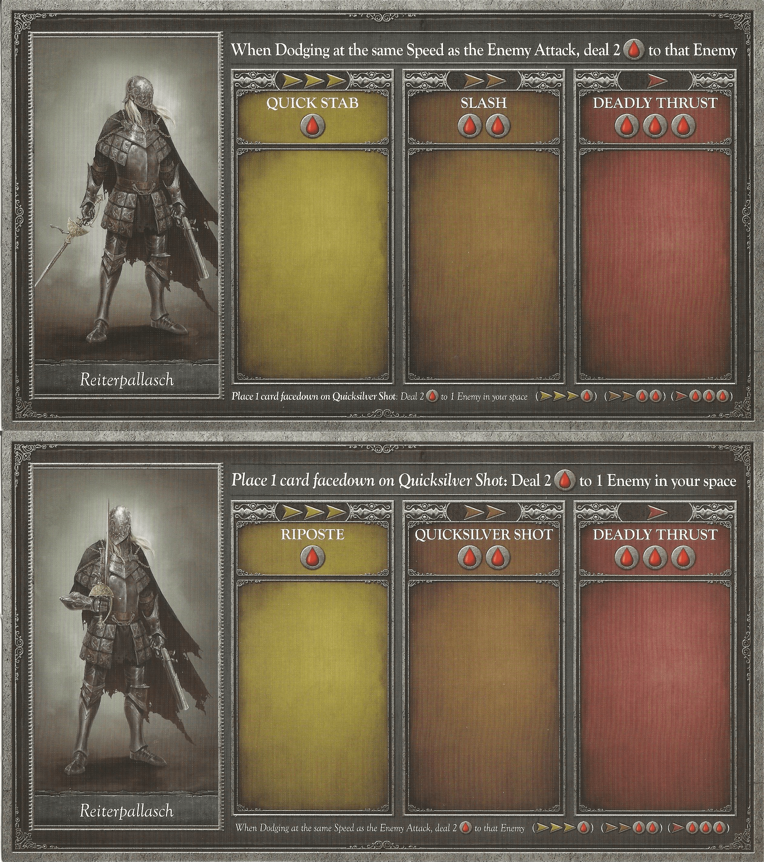 Reiterpallasch Hunter dashboard scan | Bloodborne: The Board Game