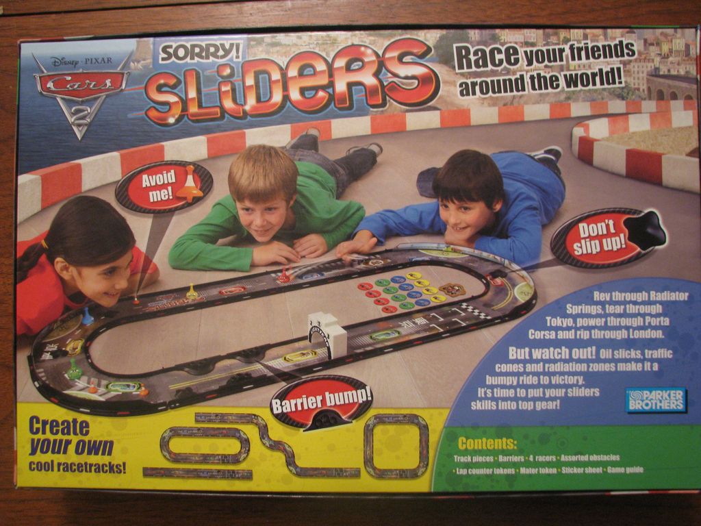 Disney Pixar Cars 2 Sorry Sliders: World Grand Prix Race Edition | Image |  BoardGameGeek
