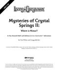 RPG Item: URC1-05: Mysteries of Crystal Springs II: Where is Nimar?