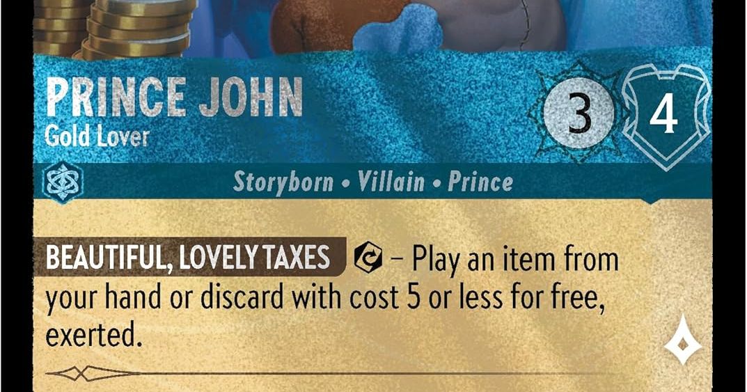 prince john lorcana card - (Opportunistic Briber) - 141/204 - Common holofoil pattern or surface detail) Healing Touch, Prince John's Mirror