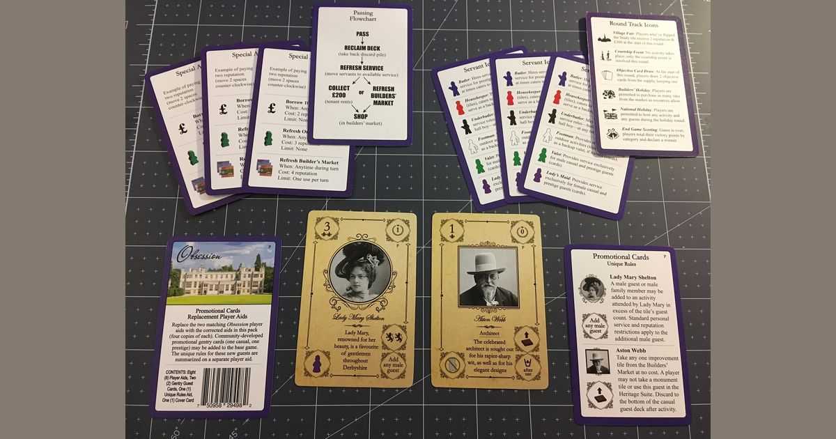 Obsession Promotional Cards Board Game Boardgamegeek