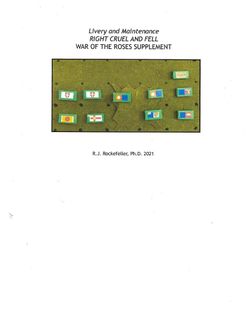 Right Cruel and Fell: Livery and Maintenance – War of the Roses supplement