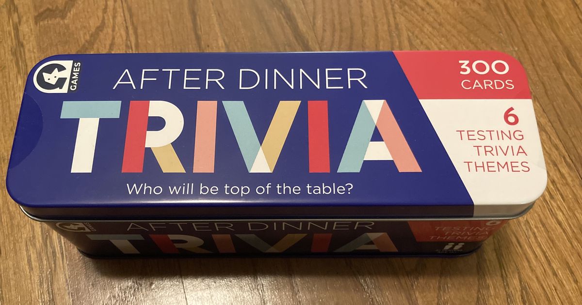 After Dinner Trivia Board Game BoardGameGeek