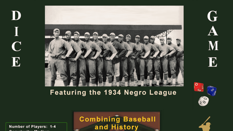 Crack of the Bat Baseball Dice Game