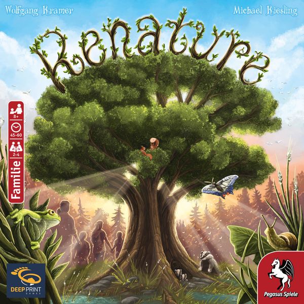 Renature, Deep Print Games, 2020 — front cover, German edition (image provided by the publisher)