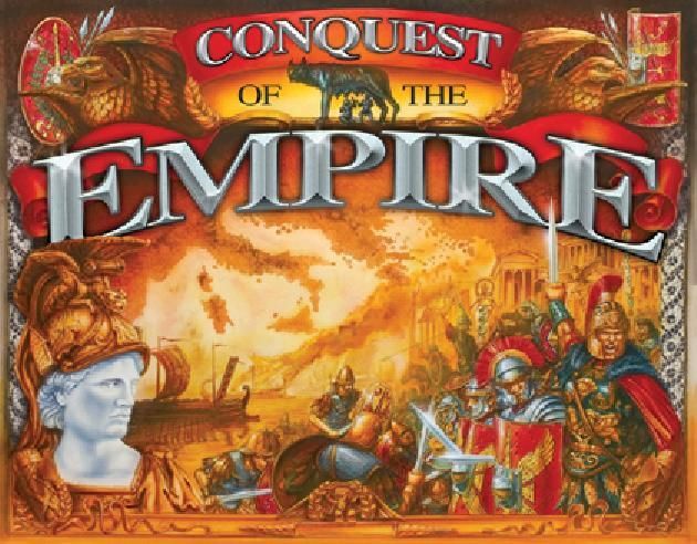 The boxcover art for the 'Eagle Games' ''Conquest of the Empire'' Game