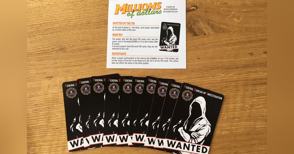 Millions of Dollars: Spotted by the FBI | Board Game | BoardGameGeek