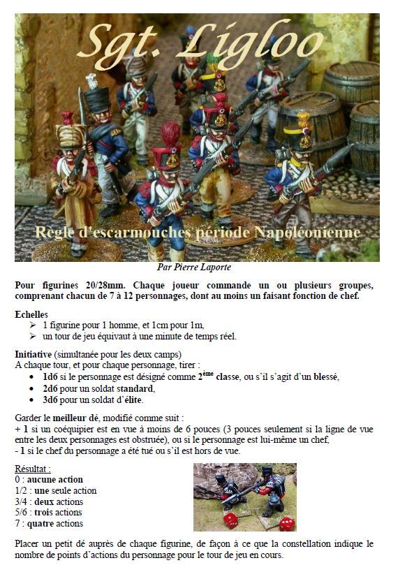 Sgt Ligloo: Règle d'escarmouches, période Napoléonnienne