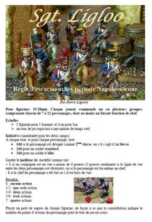 Sgt Ligloo: Règle d'escarmouches, période Napoléonnienne