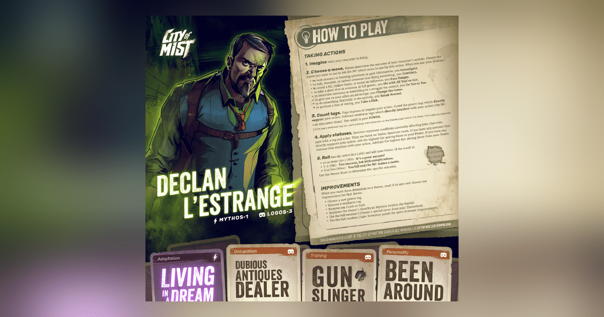 City of Mist Starter Set Playbooks RPG Item BoardGameGeek
