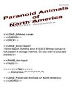 RPG Item: Paranoid Animals of North America