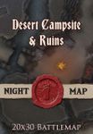 RPG Item: Desert Campsite & Ruins Night Map