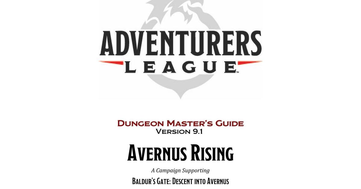 Adventurers League Dungeon Master's Guide (Avernus Rising) | RPG Item ...