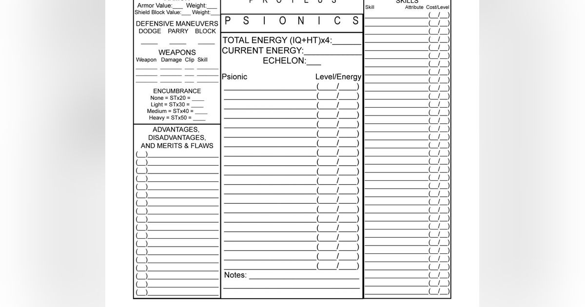 Character Creation Sheets | RPG Item | RPGGeek