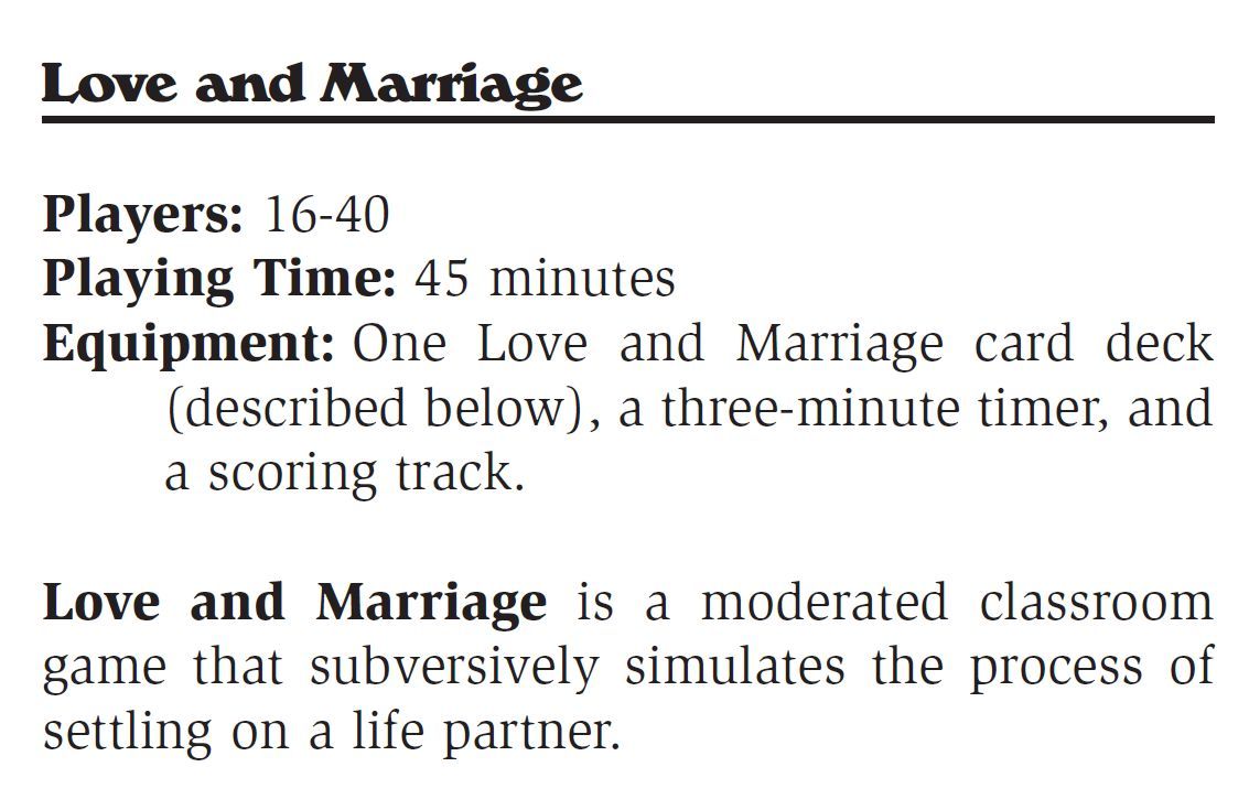 Love and Marriage