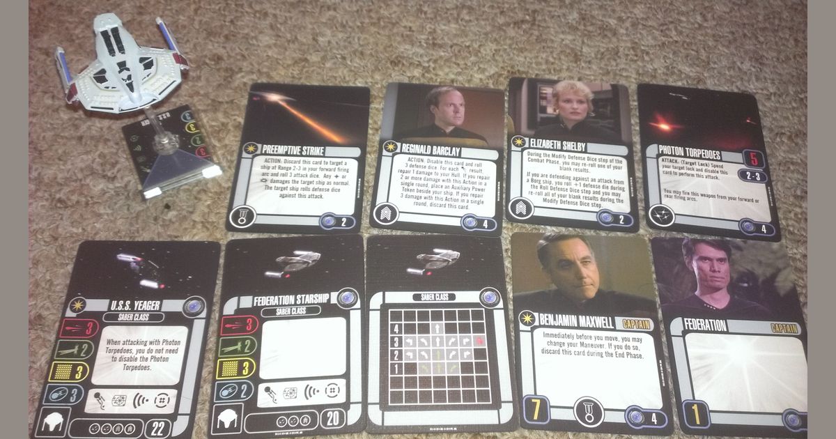 Star Trek Attack Wing U.S.S Yeager Ship from the collective Blind Booster