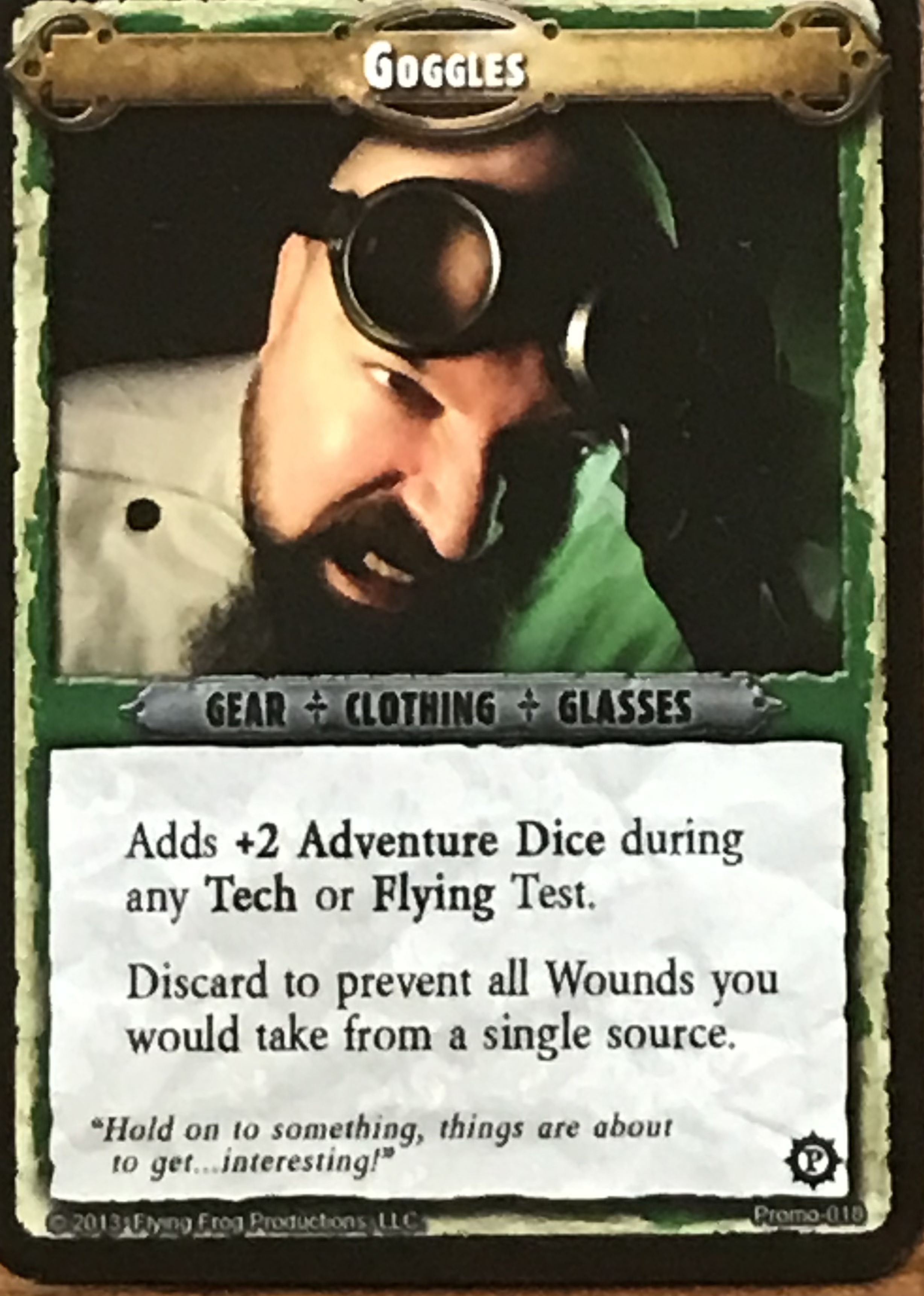 Fortune and Glory: Goggles Promo Card