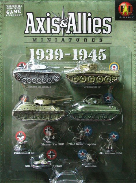 Axis & Allies miniatures 1x x1 Quad 50 1939-1945 NM with card 