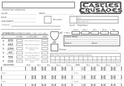 Castles &amp; Crusades Universal Character Sheet | RPG Item | RPGGeek