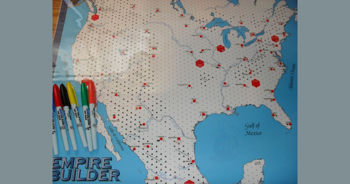 Empire Builder Laminated Flat Map  Board Game Accessory  BoardGameGeek