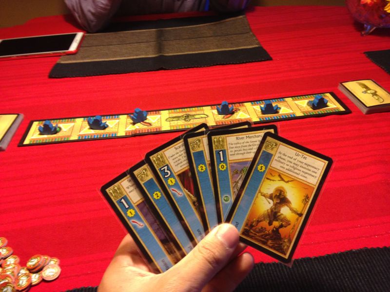 Playing the game.