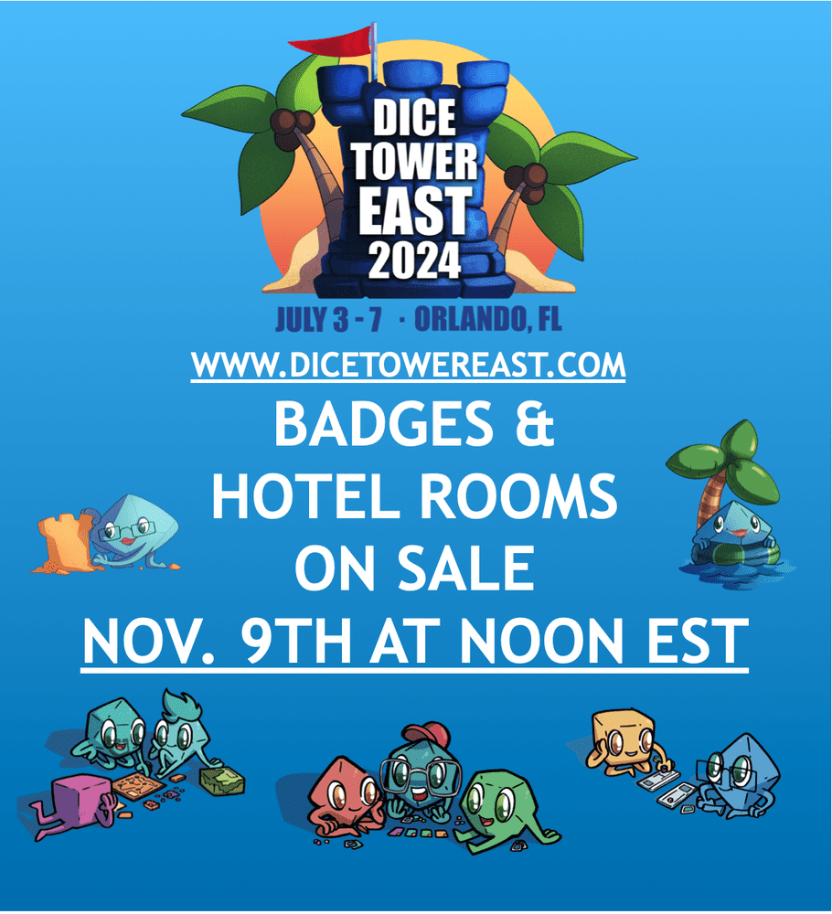 DICE TOWER EAST 2024 REGISTRATION OPENING DAY