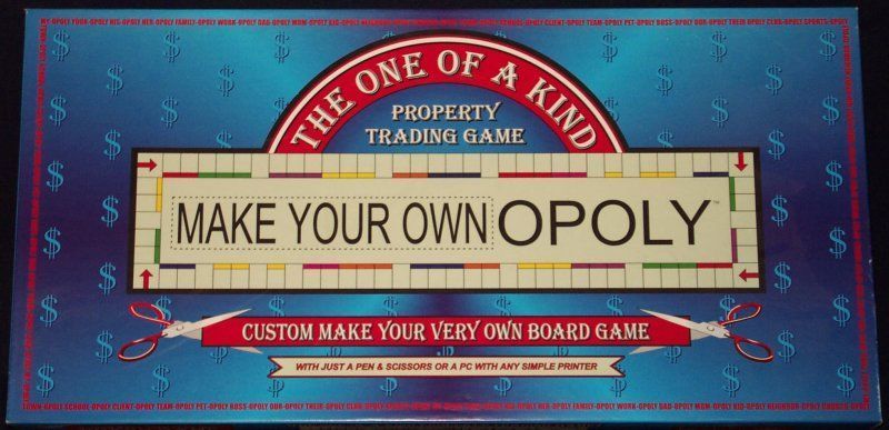 Make Your Own Opoly The One of a Kind Custom Monopoly Board Game for sale online 