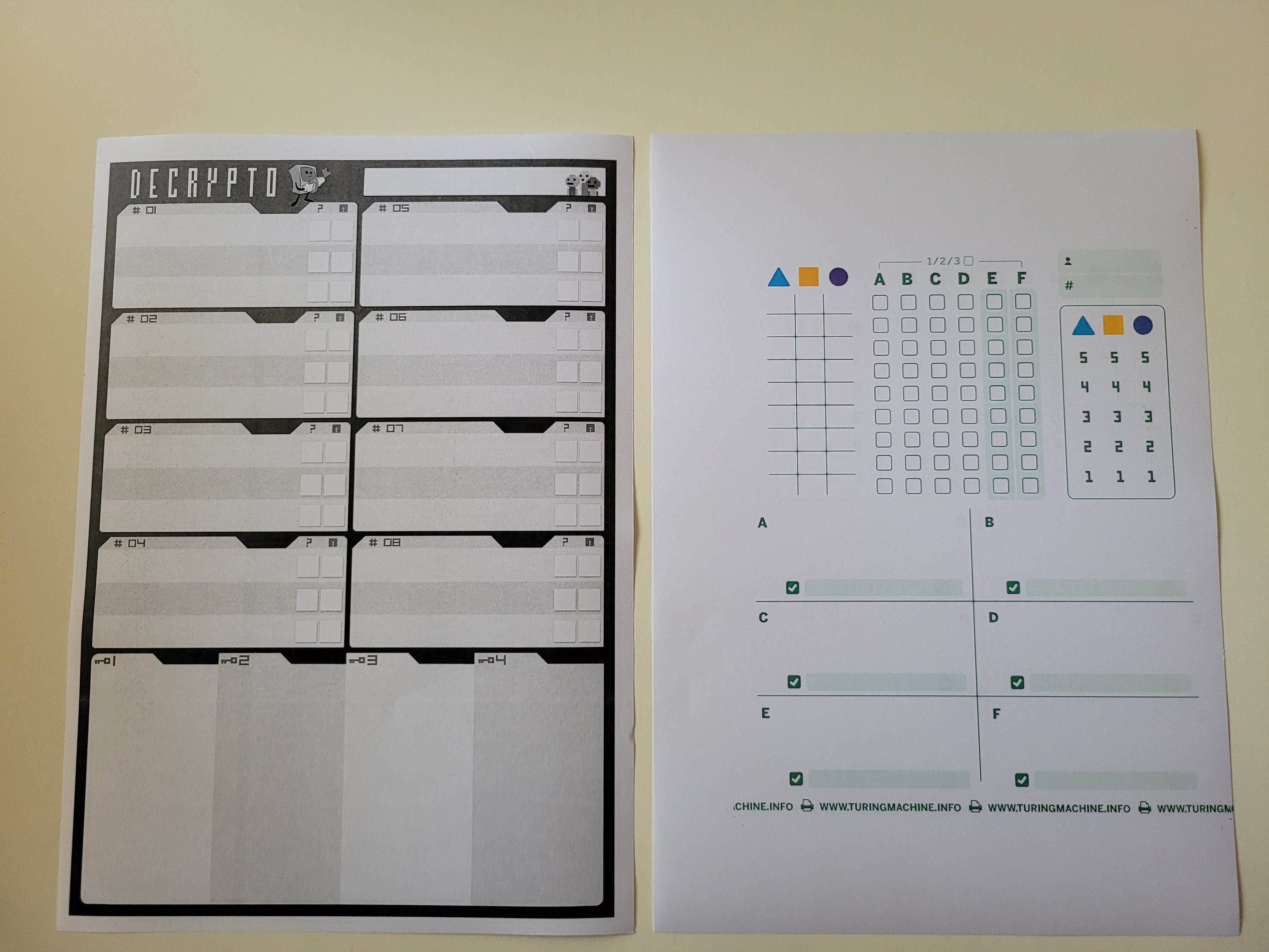 Why is the printable note sheet designed like this? | Turing Machine