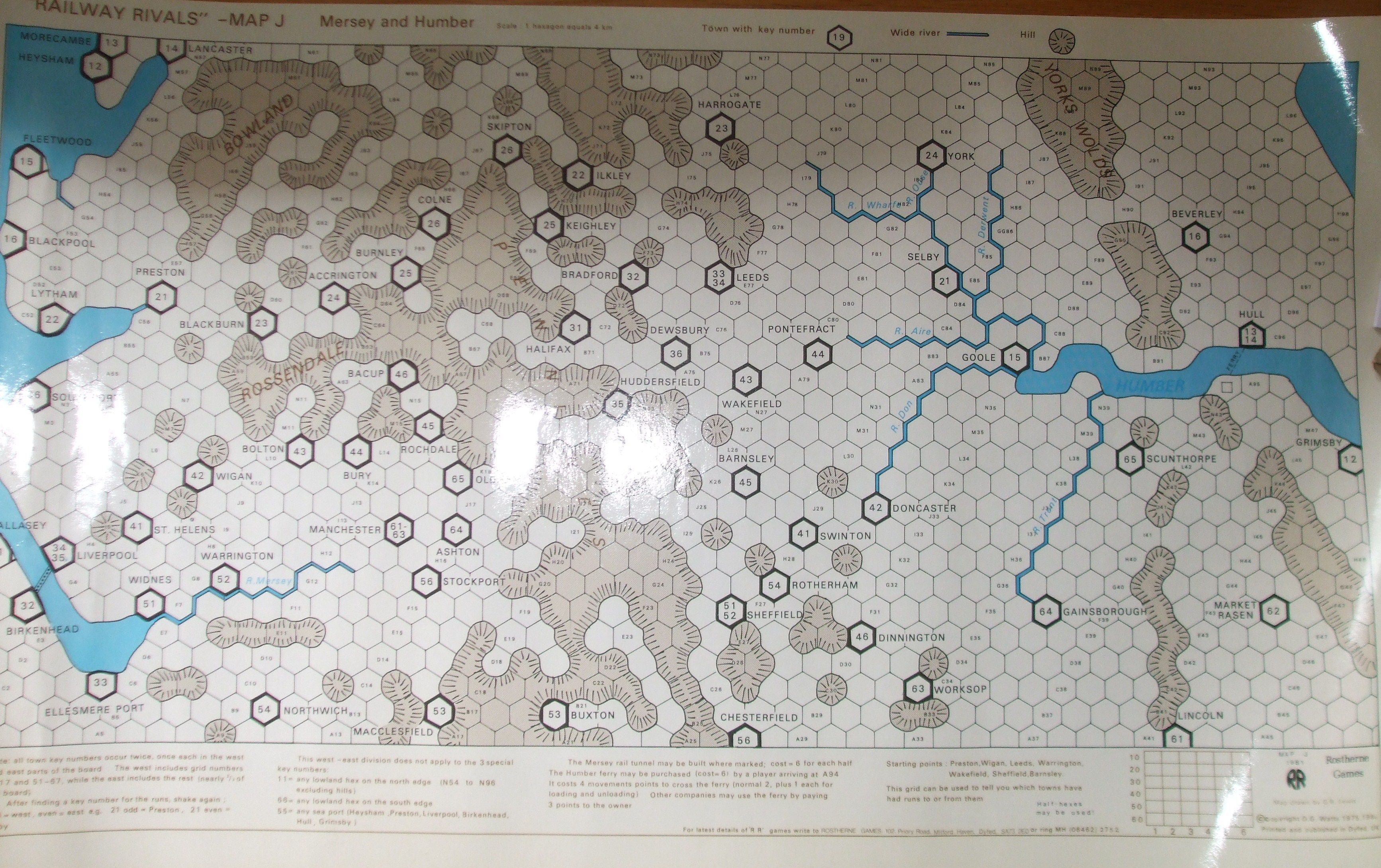 Railway Rivals Map J: Mersey & Humber