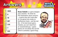 Wits & Wagers: Bruno Faidutti Personality Card Promo