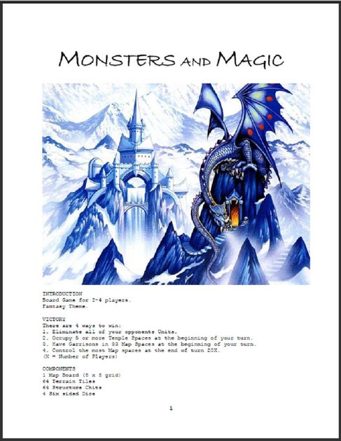 Monsters And Magic Board Game Boardgamegeek