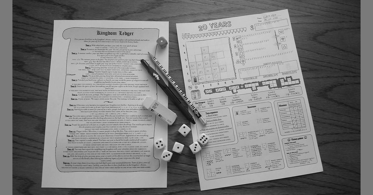 Print and Play 20 Years Juegos Roll & Write RPGGeek