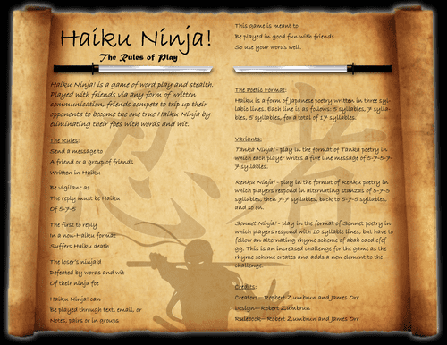 Board Game: Haiku Ninja!