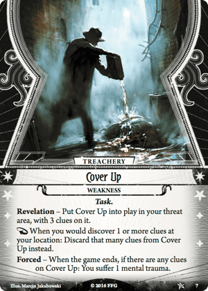 arkham horror treachery cards Cover up Treachery card