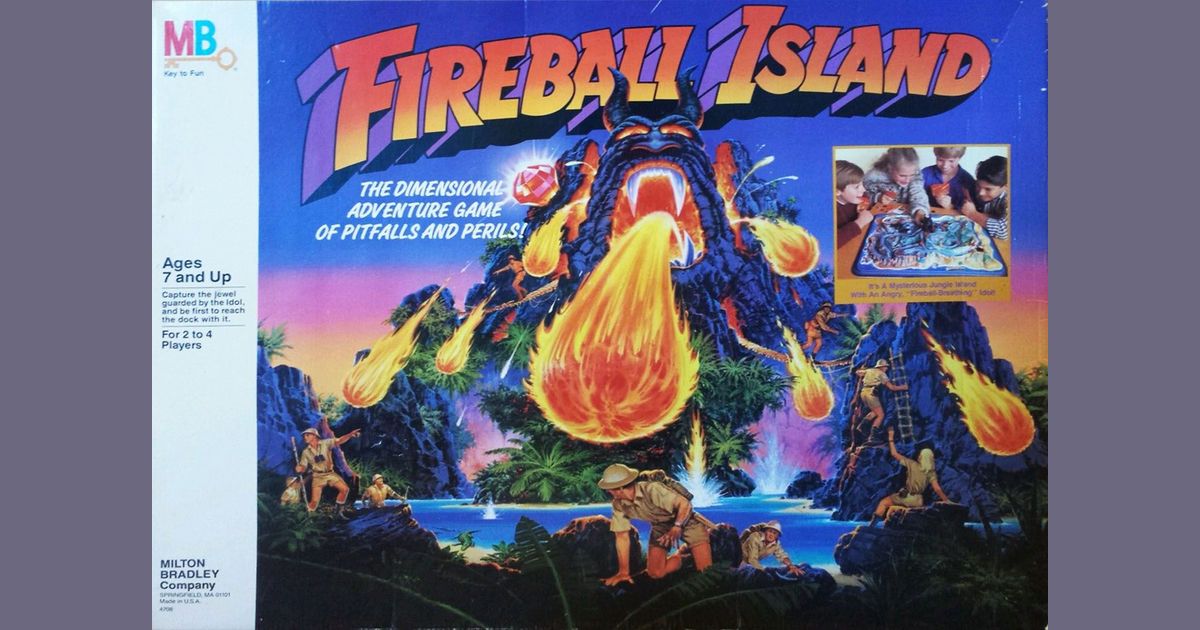 Fireball Island Escape Board Game Children's Family Fun All Ages For 2-4 Players 