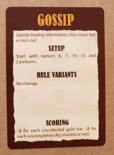 Rumors of Gold: Gossip