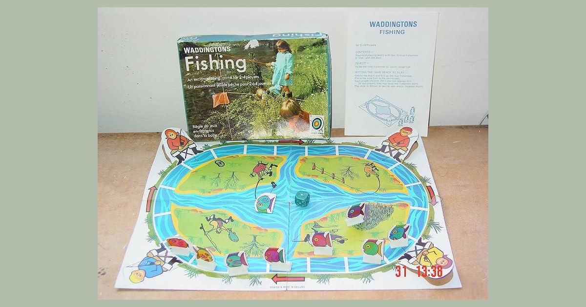 Fishing Jeu De Peche Board Game, Disney World Map Shower Curtain