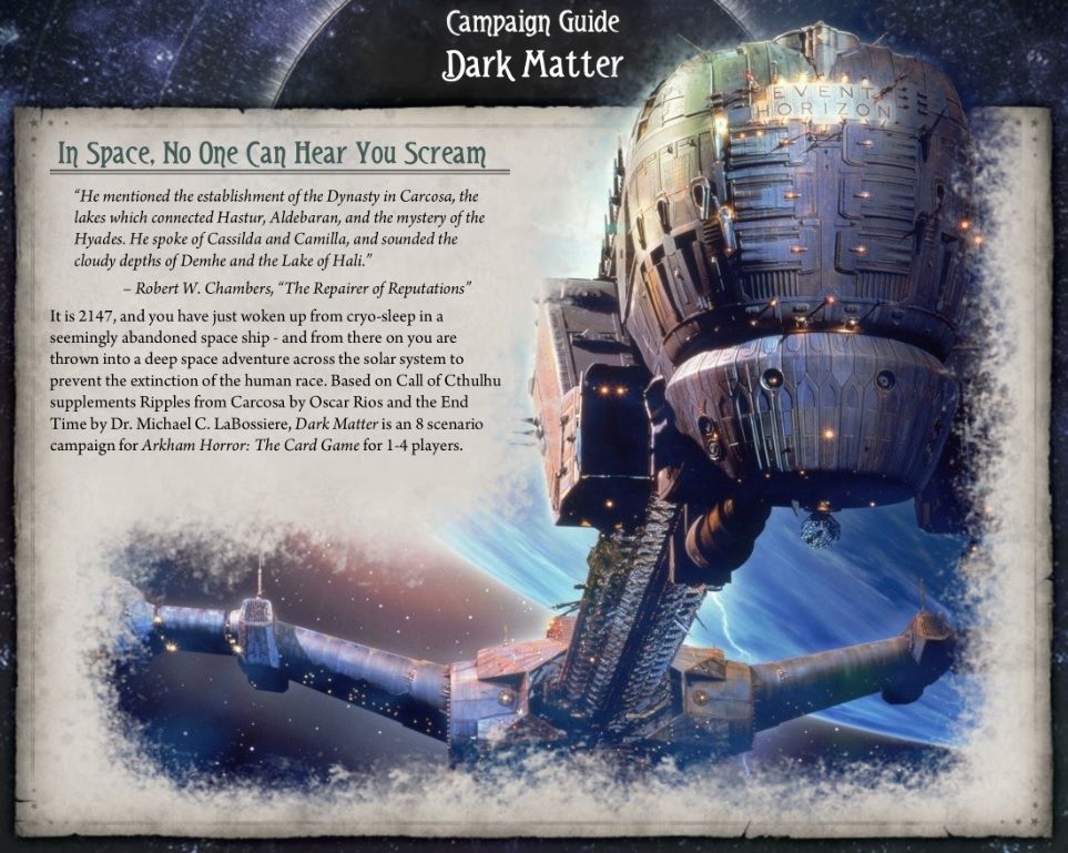 Dark Matter (fan expansion for Arkham Horror Card Game) cover