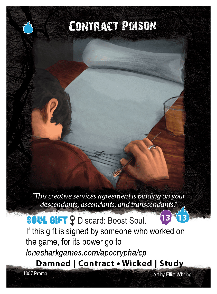 Apocrypha Adventure Card Game: Contract Poison Promo Card