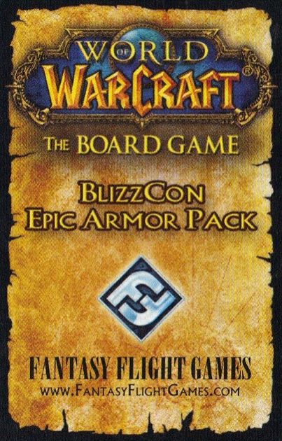 World Of Warcraft The Boardgame Blizzcon Epic Armor Pack Board Game Boardgamegeek