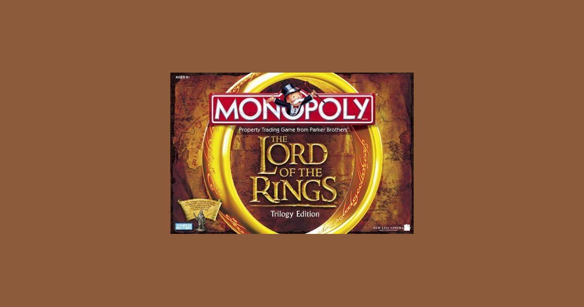 2003 Monopoly Lord of the Rings Trilogy Edition Game Board 