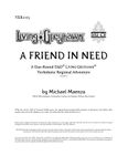 RPG Item: VER2-03: A Friend in Need