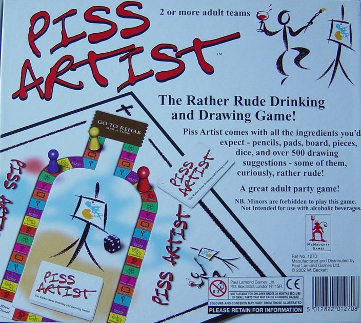 PISS ARTIST DRINKING AND DRAWING GAME ADULT GAME BRAND NEW PAUL LAMOND GAME 