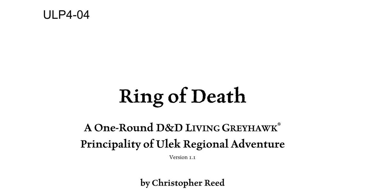 ULP404 Ring of Death RPG Item RPGGeek