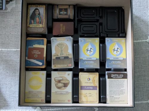 Organizing the insert and expansions with partially sleeved game. |  BoardGameGeek