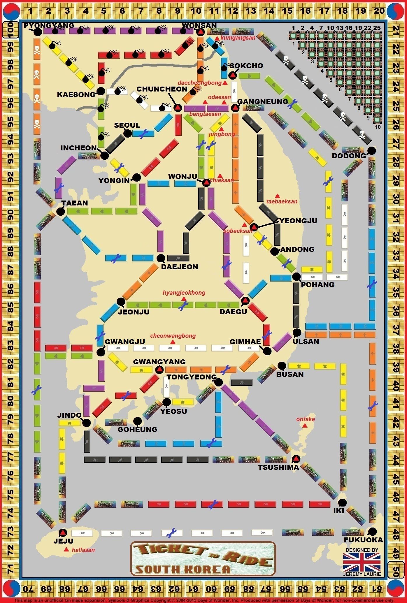 South Korea (fan expansion for Ticket to Ride)