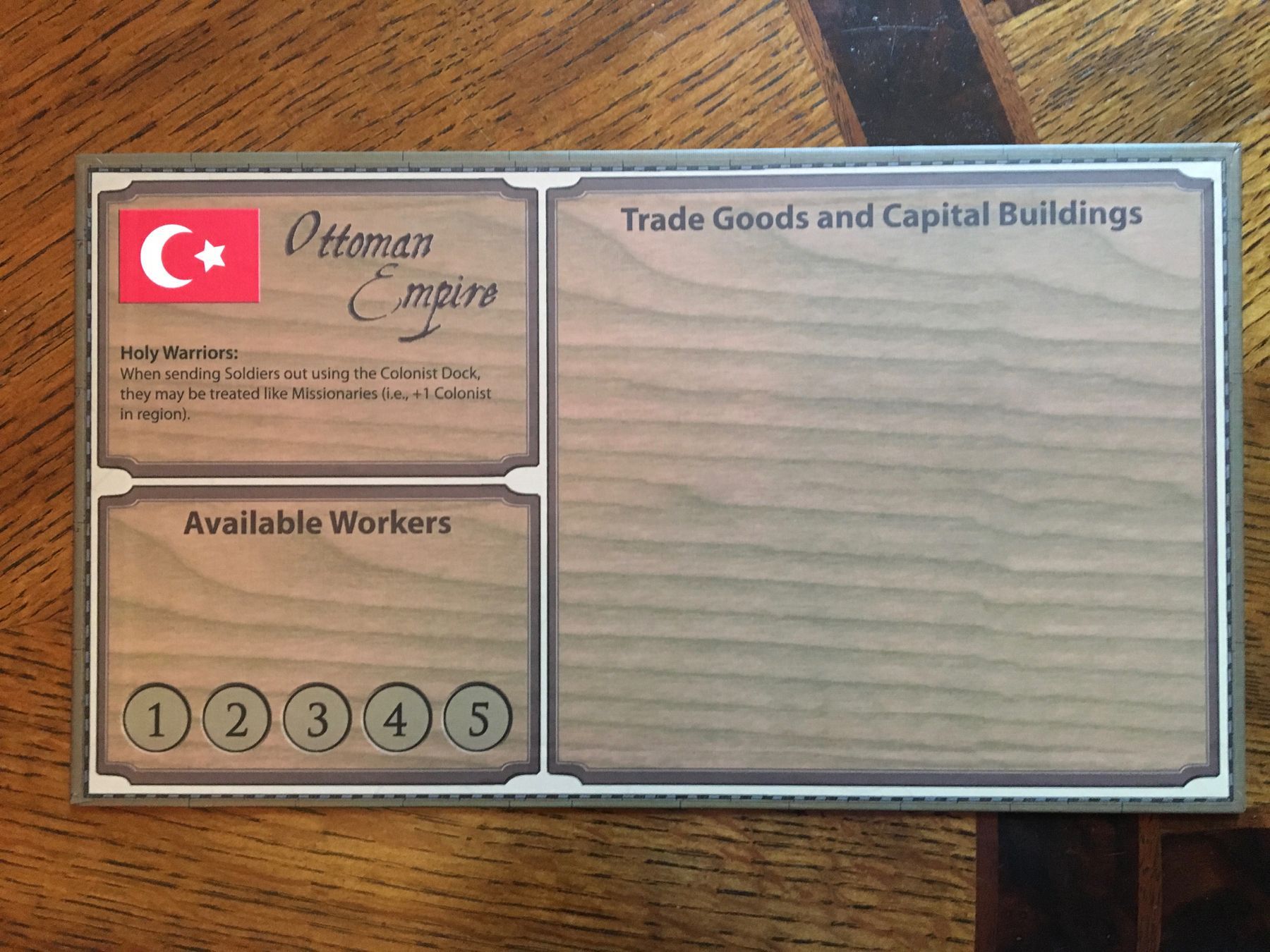 Empires: Age of Discovery – Ottoman Player Board and Gold Figures