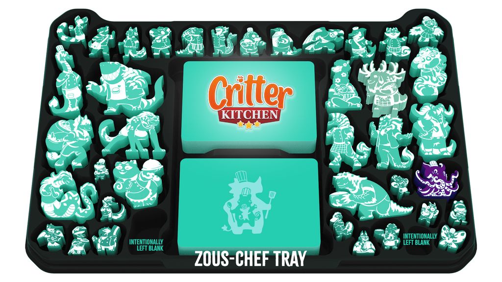 Zous-chef meeple tray close up! | Critter Kitchen