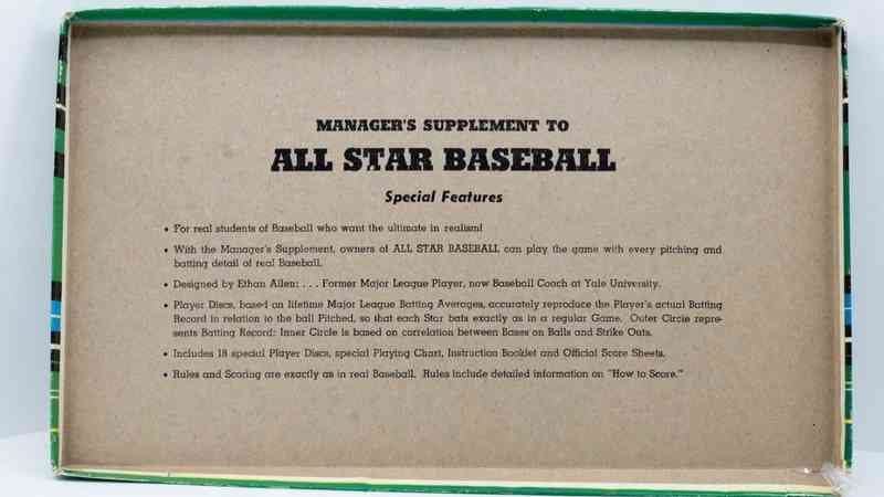 Ethan Allen's Manager's Supplement to All-Star Baseball